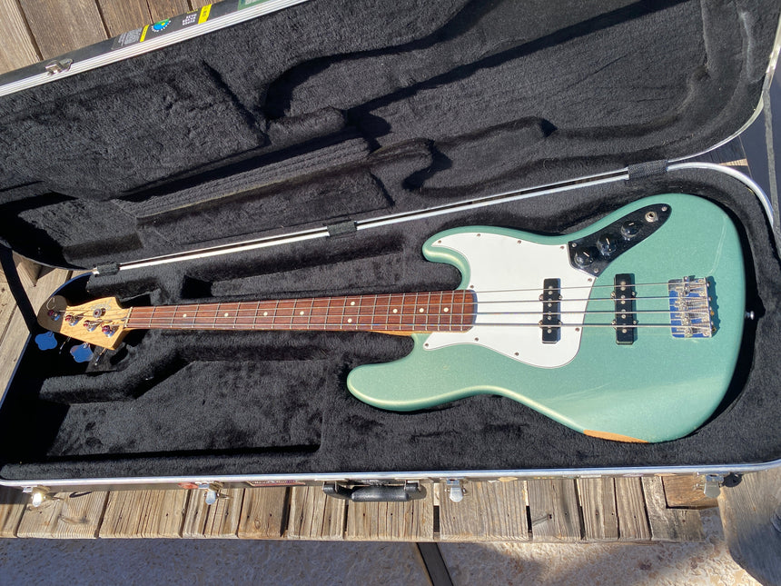 SOLD - Fender Jazz Bass Sage Green Made in Mexico MIM 2002