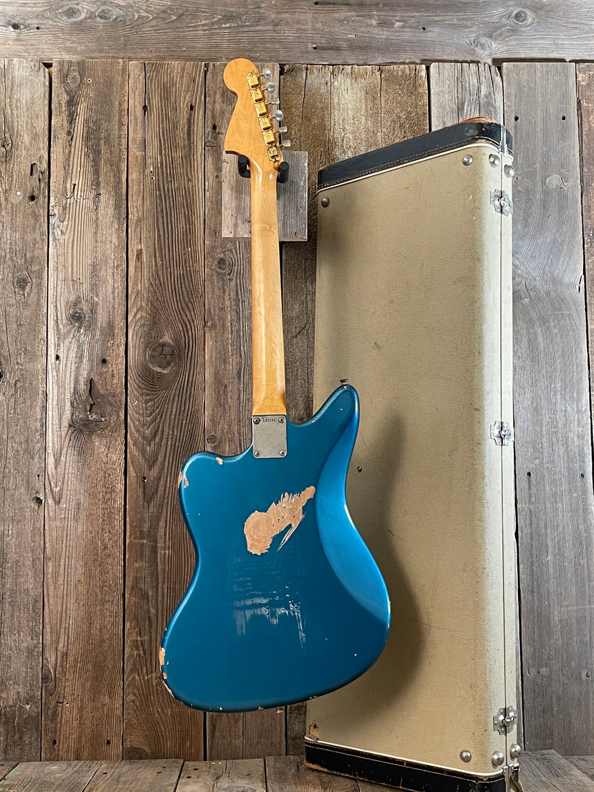 SOLD - Sell us yours!  Fender Jaguar 1964 Custom Color Lake Placid Blue with Gold Hardware