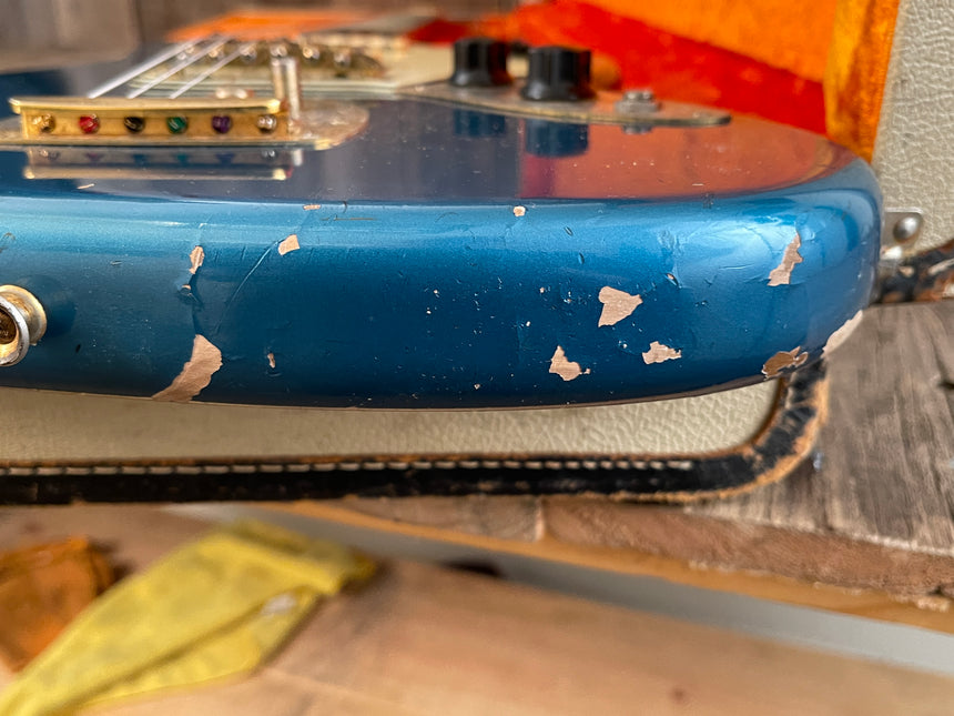 SOLD - Sell us yours!  Fender Jaguar 1964 Custom Color Lake Placid Blue with Gold Hardware