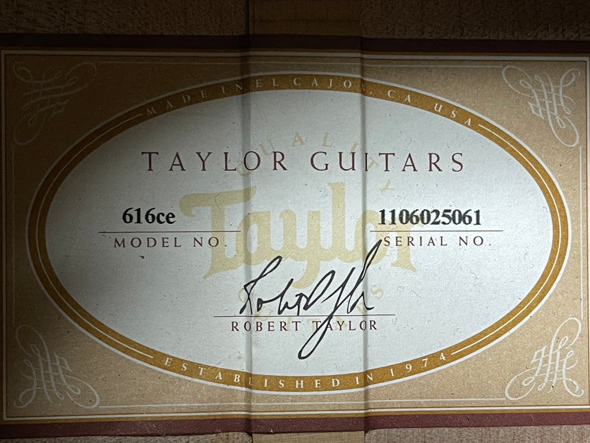 SOLD - Taylor 616ce Grand Symphony Acoustic Electric 2015