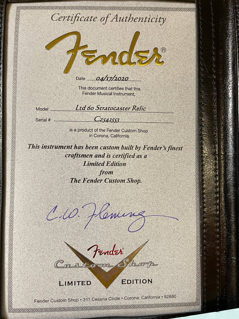 SOLD - Fender Stratocaster Tahitian Coral '60 Limited Edition Relic 2020