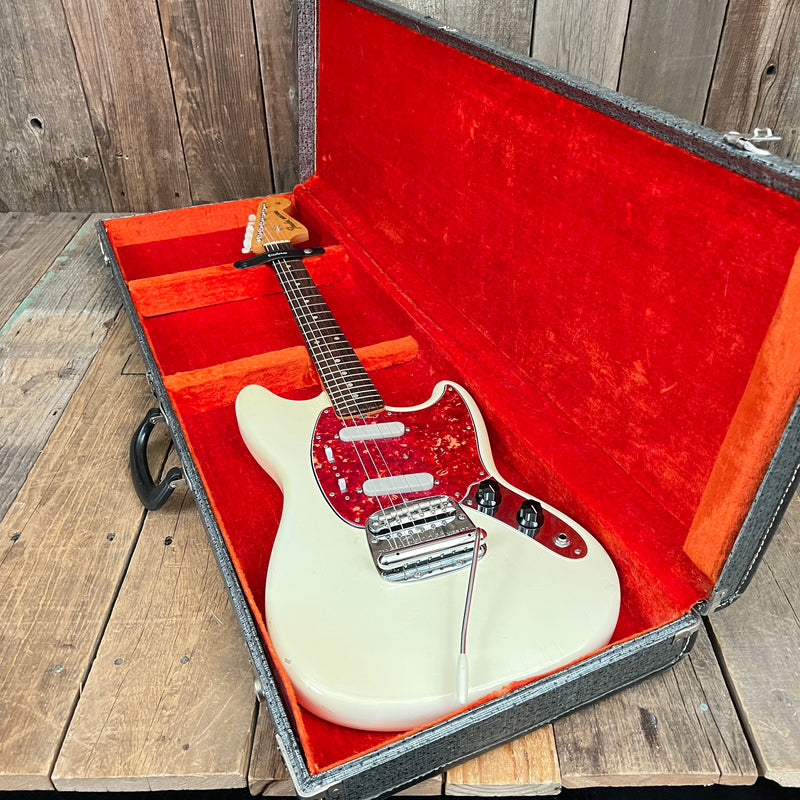 SOLD - Fender Mustang 1965 Olympic White with slab fretboard