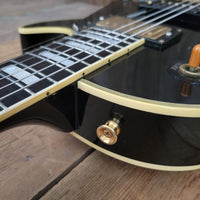 SOLD - Burny RLC 60 Les Paul Custom Black Beauty Split Diamond 1980s - Mahar's Vintage Guitars