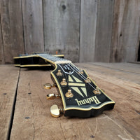 SOLD - Burny RLC 60 Les Paul Custom Black Beauty Split Diamond 1980s - Mahar's Vintage Guitars