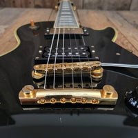 SOLD - Burny RLC 60 Les Paul Custom Black Beauty Split Diamond 1980s - Mahar's Vintage Guitars