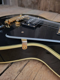 SOLD - Burny RLC 60 Les Paul Custom Black Beauty Split Diamond 1980s - Mahar's Vintage Guitars