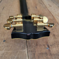 SOLD - Burny RLC 60 Les Paul Custom Black Beauty Split Diamond 1980s - Mahar's Vintage Guitars