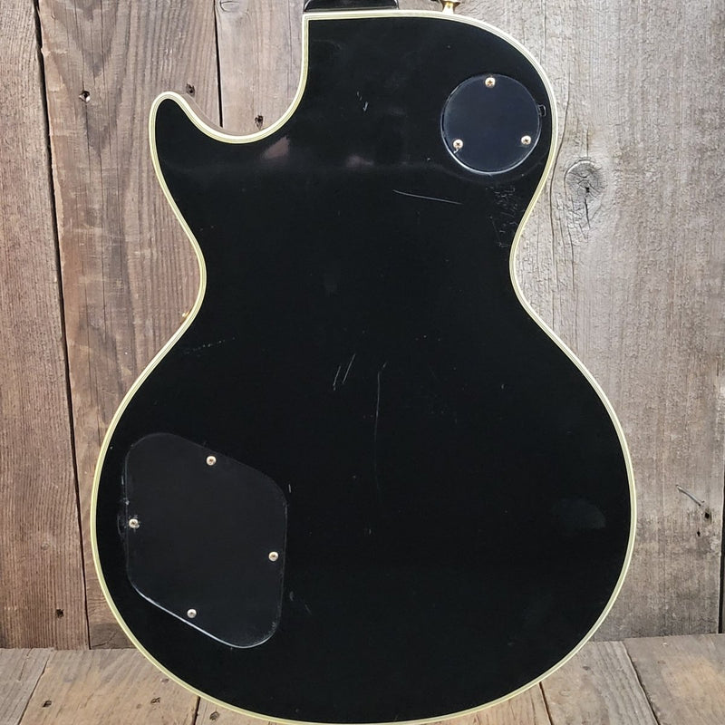 SOLD - Burny RLC 60 Les Paul Custom Black Beauty Split Diamond 1980s - Mahar's Vintage Guitars