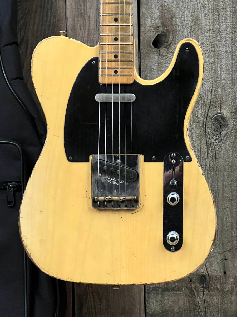 SOLD - Danocaster Telecaster Butterscotch Blonde Black Guard 2022 - Mahar's Vintage Guitars