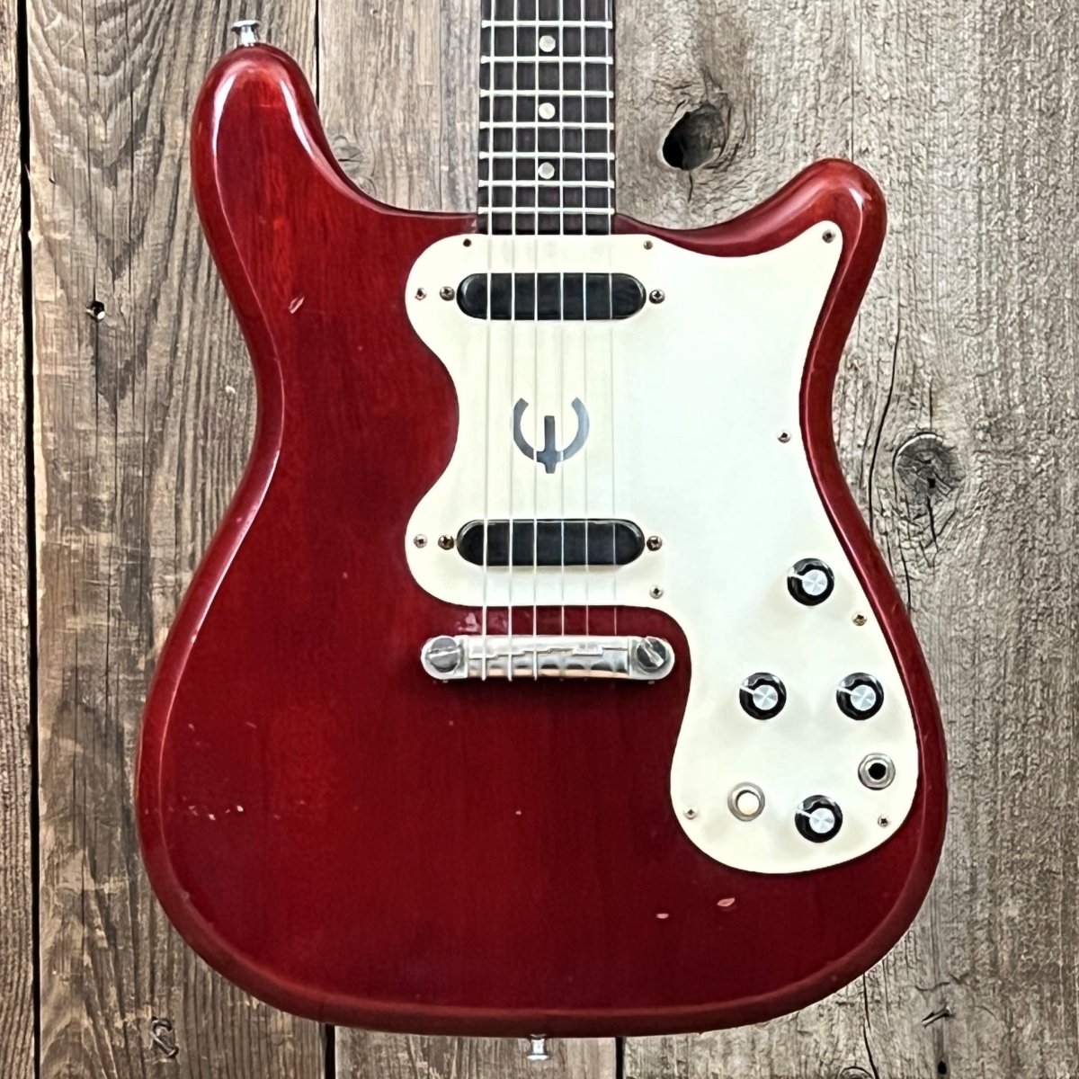 SOLD - Epiphone Olympic Double 1965 Cherry Finish SB722D - Mahar's Vintage Guitars