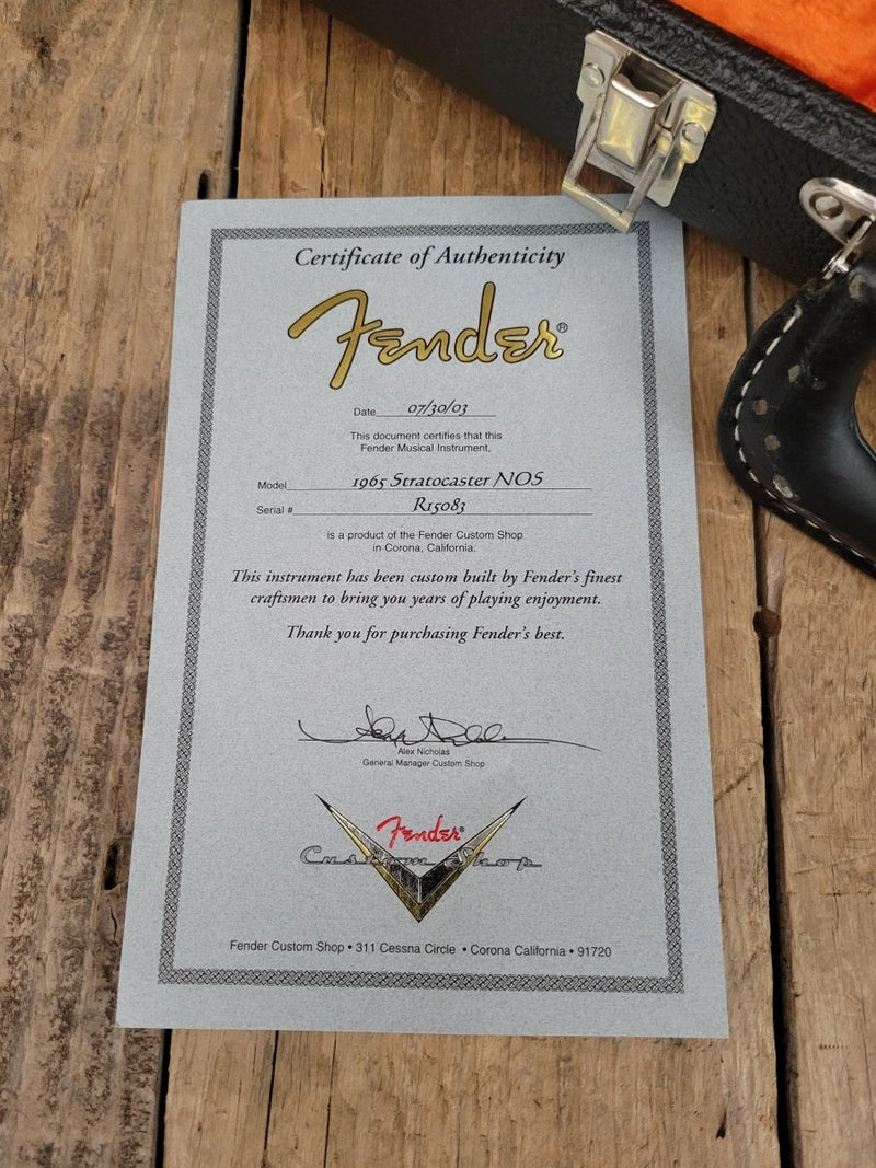 SOLD - Fender 1965 Stratocaster NOS Custom Shop 2003 - Inca Silver - Mahar's Vintage Guitars