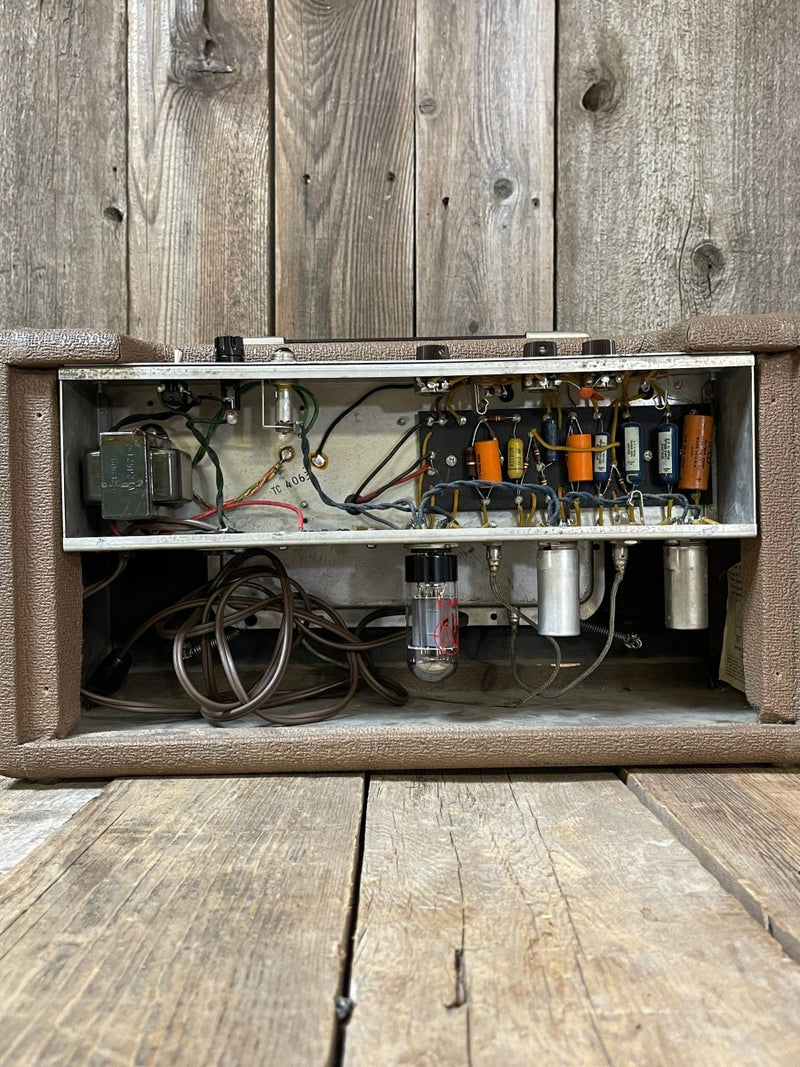 SOLD - Fender 6G15 Reverb Unit 1963 Pre CBS Brown Tolex - Mahar's Vintage Guitars