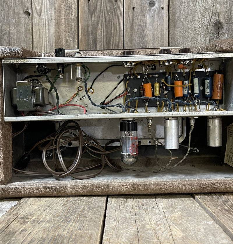 SOLD - Fender 6G15 Reverb Unit 1963 Pre CBS Brown Tolex - Mahar's Vintage Guitars