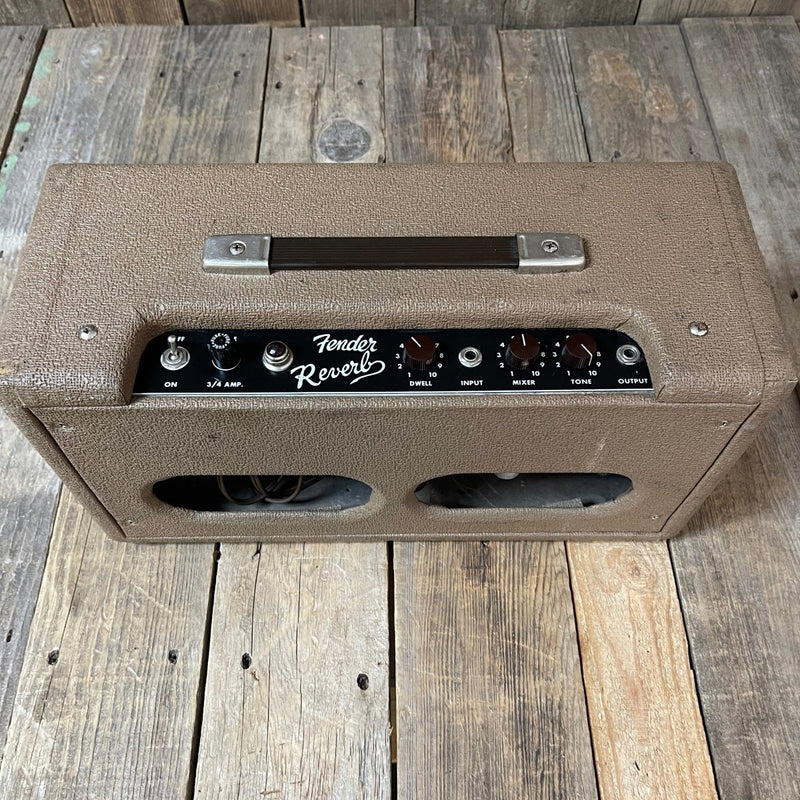 SOLD - Fender 6G15 Reverb Unit 1963 Pre CBS Brown Tolex - Mahar's Vintage Guitars