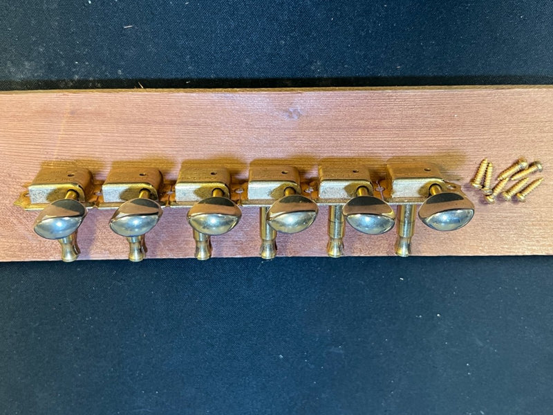 SOLD - Fender Double line gold tuners w/screws, no bushings. 1964 - 1969 - Mahar's Vintage Guitars