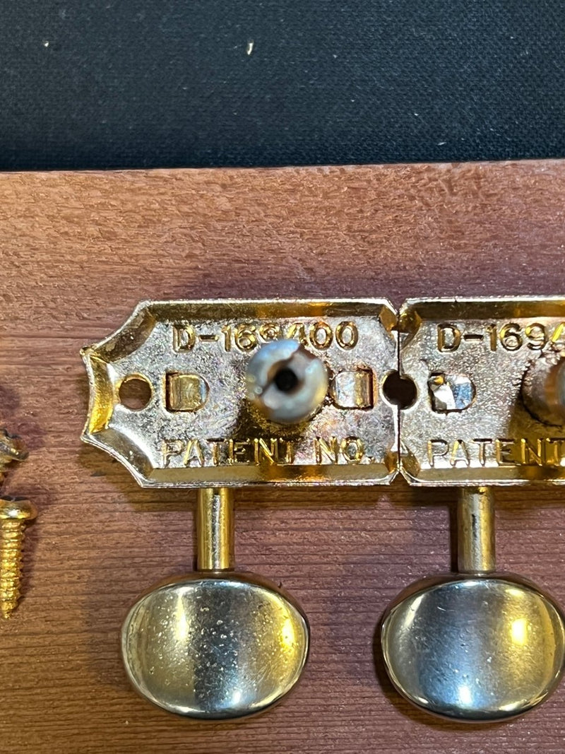 SOLD - Fender Double line gold tuners w/screws, no bushings. 1964 - 1969 - Mahar's Vintage Guitars