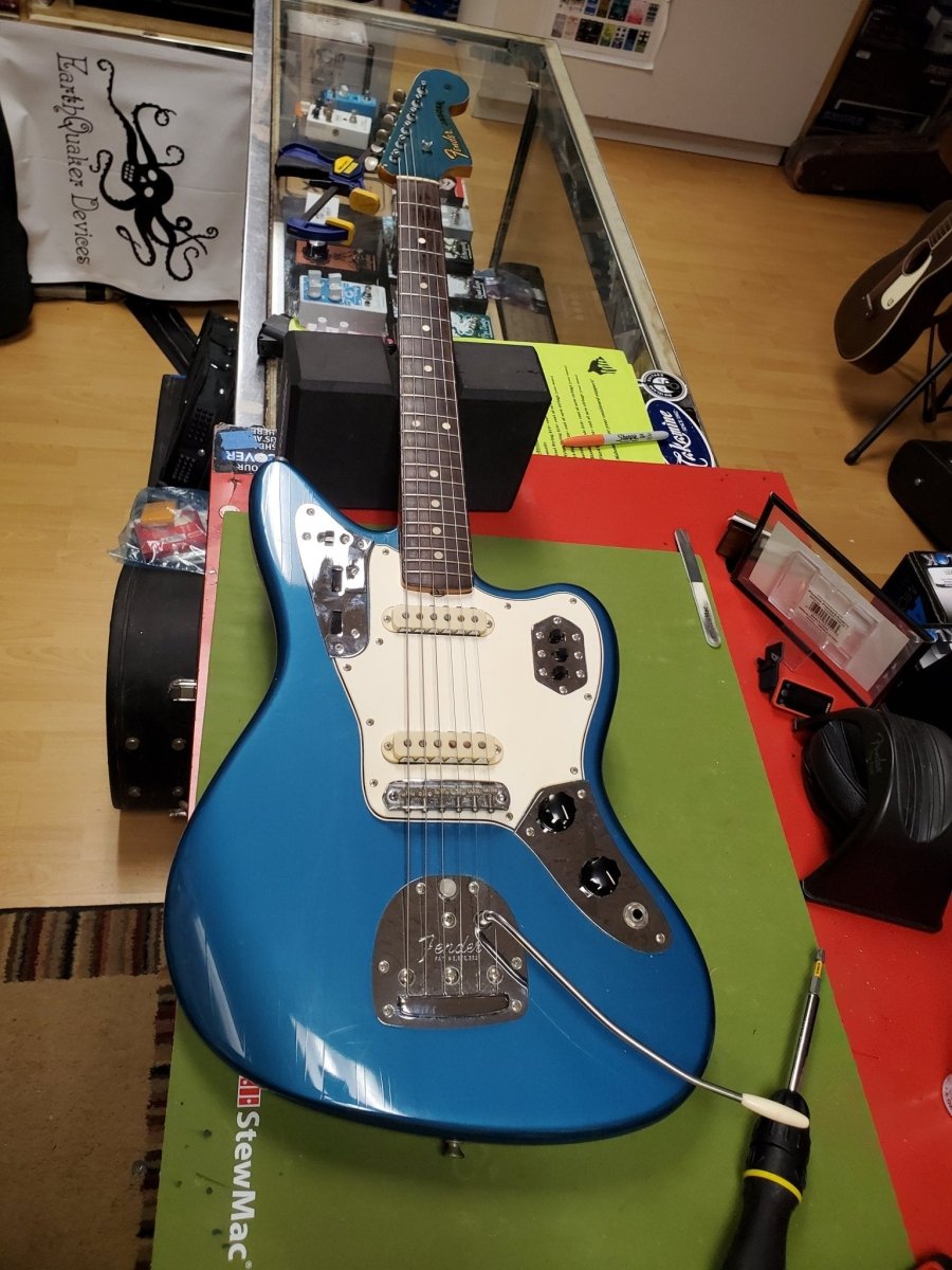 SOLD - Fender Jaguar 1965 Lake Placid Blue Pre CBS Custom Color - Mahar's Vintage Guitars