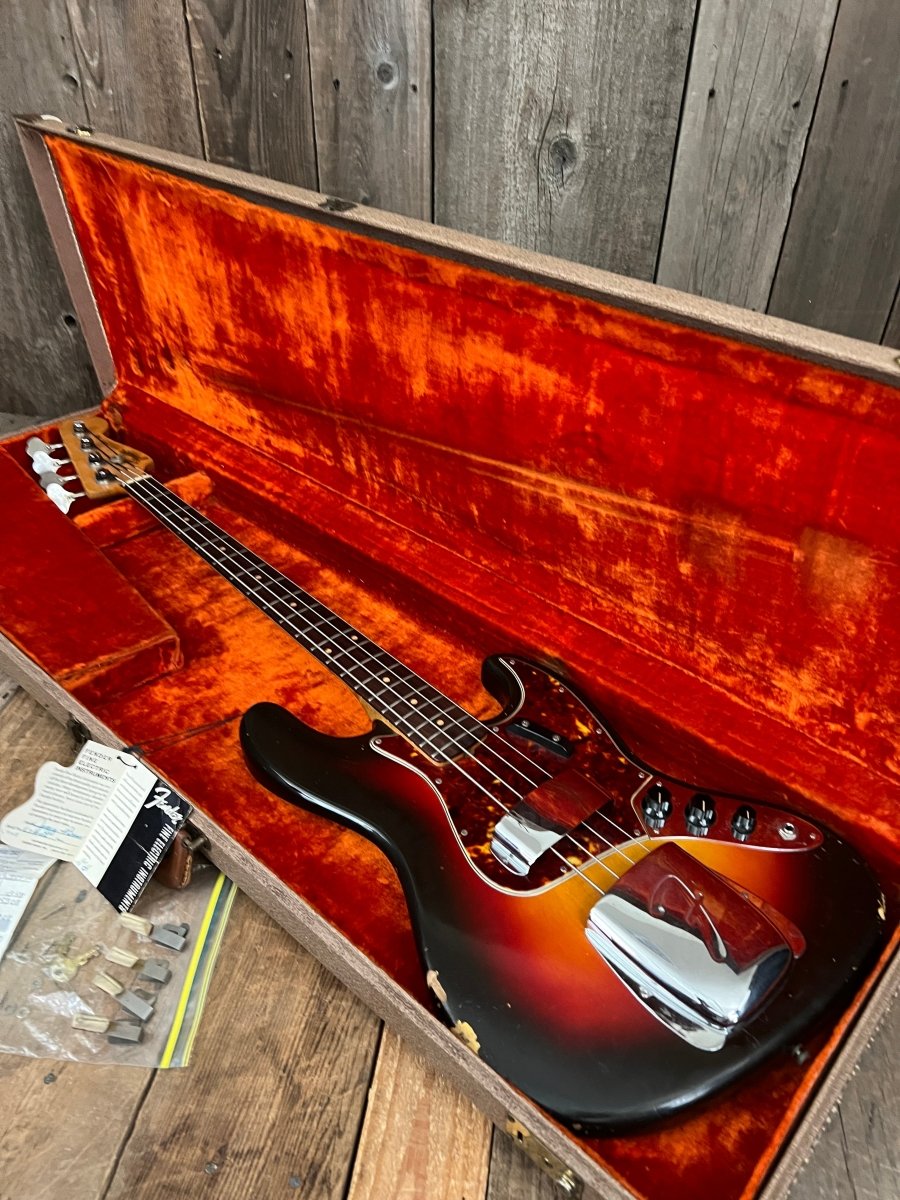 Sold! - Fender Jazz Bass 1961 One Owner with Tags and Receipt - Mahar's Vintage Guitars