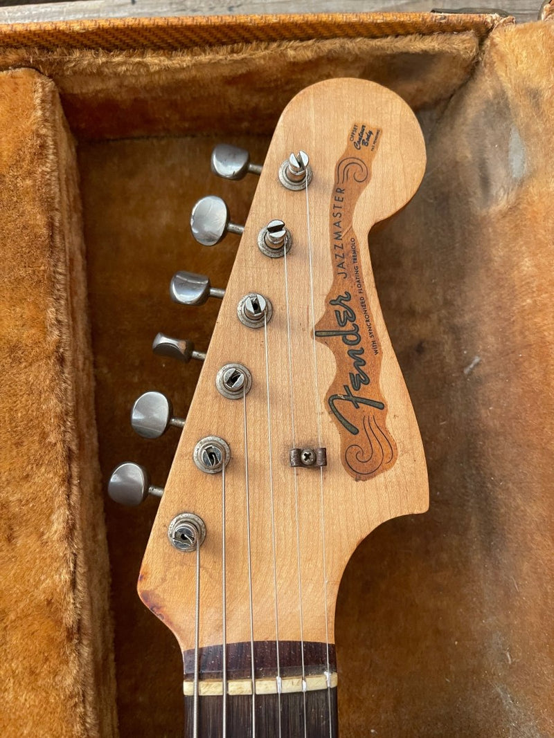 SOLD - Fender Jazzmaster 1958 First Year Slab Board Gold Guard - Mahar's Vintage Guitars
