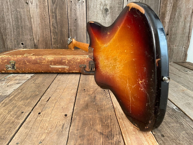 SOLD - Fender Jazzmaster 1958 First Year Slab Board Gold Guard - Mahar's Vintage Guitars