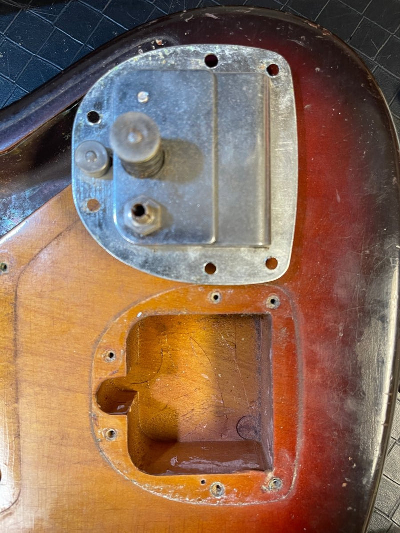 SOLD - Fender Jazzmaster 1958 First Year Slab Board Gold Guard - Mahar's Vintage Guitars