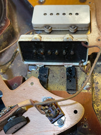 SOLD - Fender Jazzmaster 1958 First Year Slab Board Gold Guard - Mahar's Vintage Guitars
