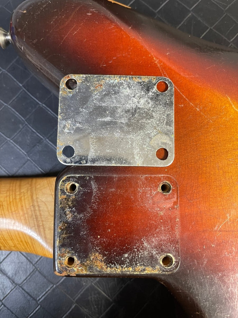 SOLD - Fender Jazzmaster 1958 First Year Slab Board Gold Guard - Mahar's Vintage Guitars