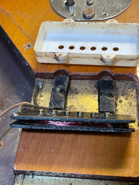 SOLD - Fender Jazzmaster 1958 First Year Slab Board Gold Guard - Mahar's Vintage Guitars