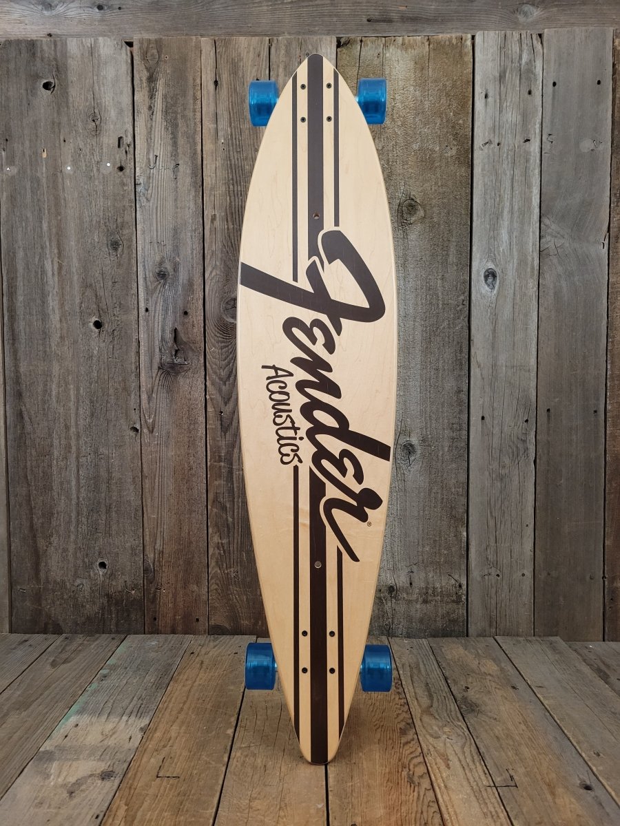 SOLD - Fender Logo Longboard Skateboard Limited Edition with Trucks and Wheels - Mahar's Vintage Guitars