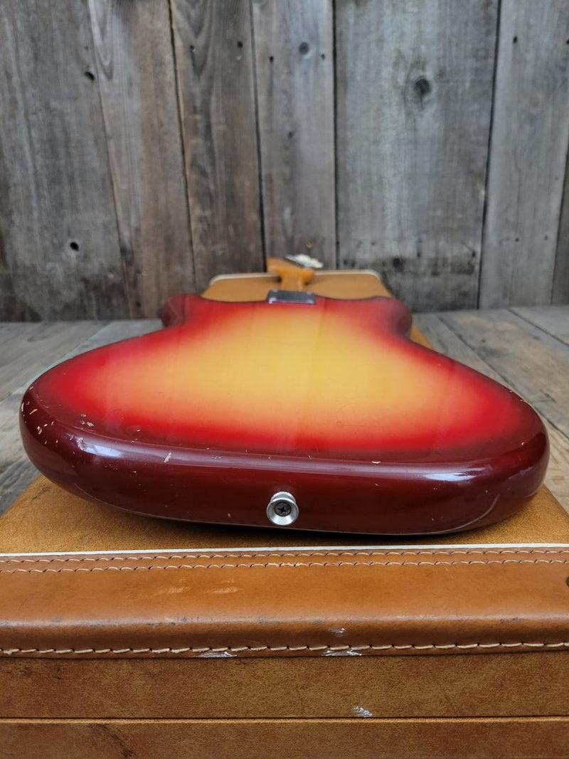 SOLD - Fender Musicmaster 1962 Maroon Burst Slab Board Pre CBS - Mahar's Vintage Guitars