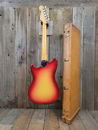 SOLD - Fender Musicmaster 1962 Maroon Burst Slab Board Pre CBS - Mahar's Vintage Guitars