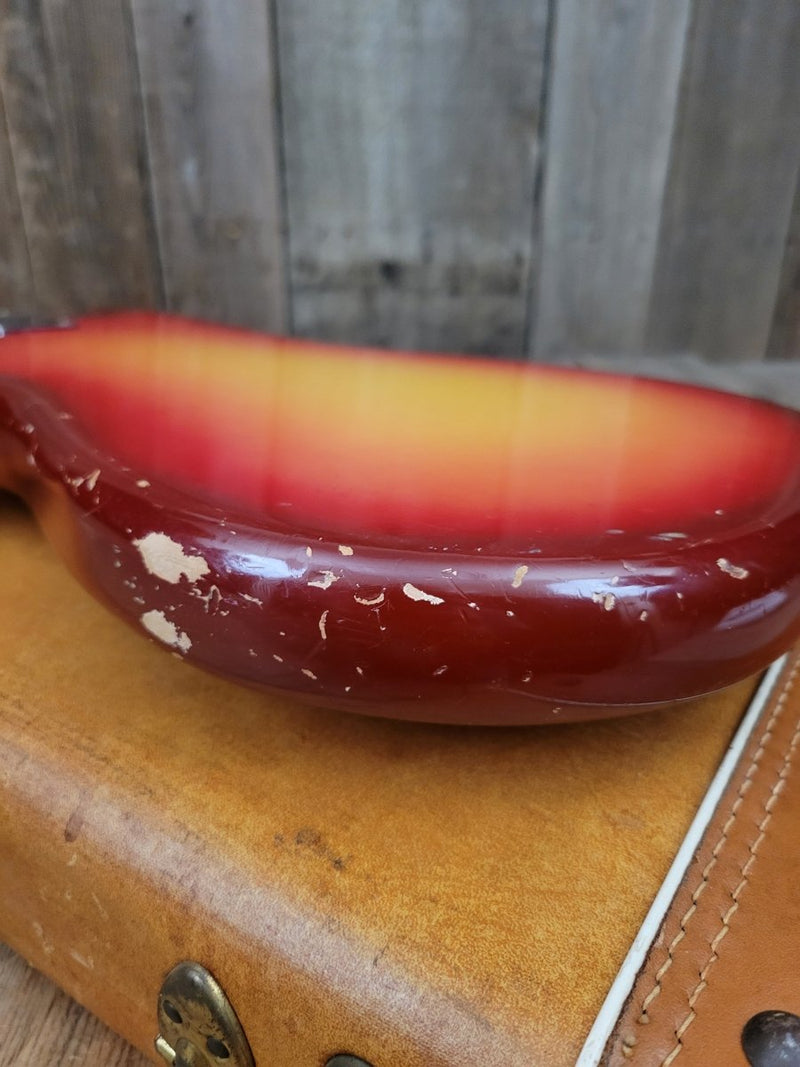 SOLD - Fender Musicmaster 1962 Maroon Burst Slab Board Pre CBS - Mahar's Vintage Guitars