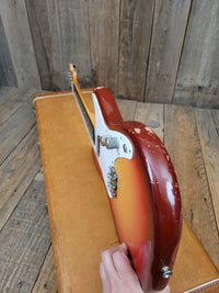 SOLD - Fender Musicmaster 1962 Maroon Burst Slab Board Pre CBS - Mahar's Vintage Guitars