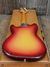 SOLD - Fender Musicmaster 1962 Maroon Burst Slab Board Pre CBS - Mahar's Vintage Guitars