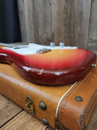 SOLD - Fender Musicmaster 1962 Maroon Burst Slab Board Pre CBS - Mahar's Vintage Guitars