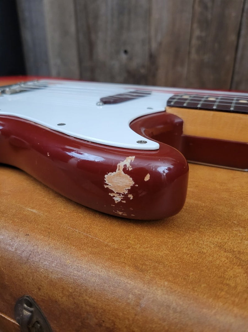 SOLD - Fender Musicmaster 1962 Maroon Burst Slab Board Pre CBS - Mahar's Vintage Guitars