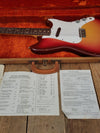 SOLD - Fender Musicmaster 1962 Maroon Burst Slab Board Pre CBS - Mahar's Vintage Guitars