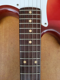 SOLD - Fender Musicmaster 1962 Maroon Burst Slab Board Pre CBS - Mahar's Vintage Guitars