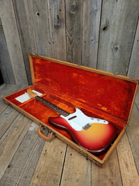 SOLD - Fender Musicmaster 1962 Maroon Burst Slab Board Pre CBS - Mahar's Vintage Guitars