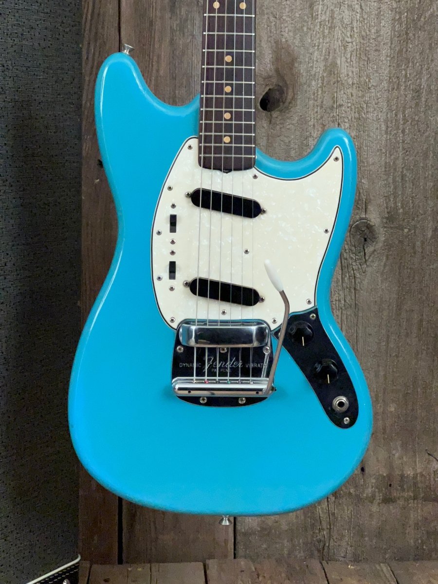 SOLD - Fender Mustang 1964 (pre CBS) Daphne Blue Clay Dots - Mahar's Vintage Guitars