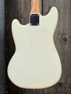 SOLD - Fender Mustang 1965 Olympic White with slab fretboard - Mahar's Vintage Guitars