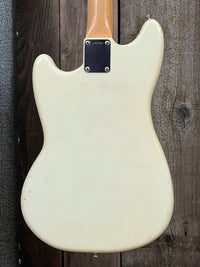 SOLD - Fender Mustang 1965 Olympic White with slab fretboard - Mahar's Vintage Guitars