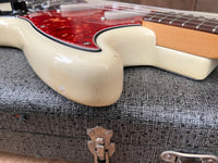 SOLD - Fender Mustang 1965 Olympic White with slab fretboard - Mahar's Vintage Guitars