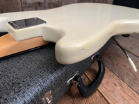 SOLD - Fender Mustang 1965 Olympic White with slab fretboard - Mahar's Vintage Guitars