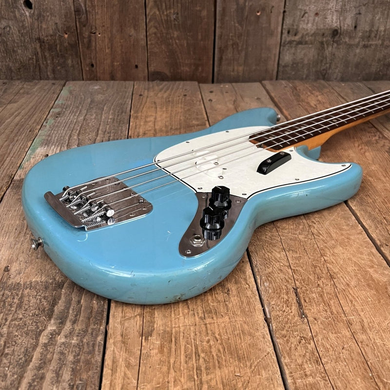 SOLD - Fender Mustang Bass 1966 Blue - Mahar's Vintage Guitars