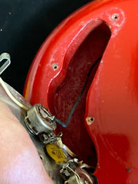 SOLD - Fender Precision Bass 1965 Fiesta Red L Plate Fiesta Red Body Only Refin 8lb 3oz - Mahar's Vintage Guitars