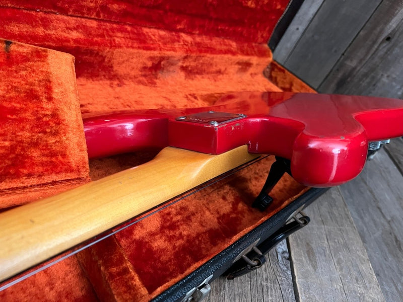 SOLD - Fender Precision Bass 1965 Fiesta Red L Plate Fiesta Red Body Only Refin 8lb 3oz - Mahar's Vintage Guitars