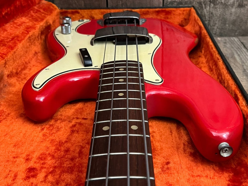 SOLD - Fender Precision Bass 1965 Fiesta Red L Plate Fiesta Red Body Only Refin 8lb 3oz - Mahar's Vintage Guitars