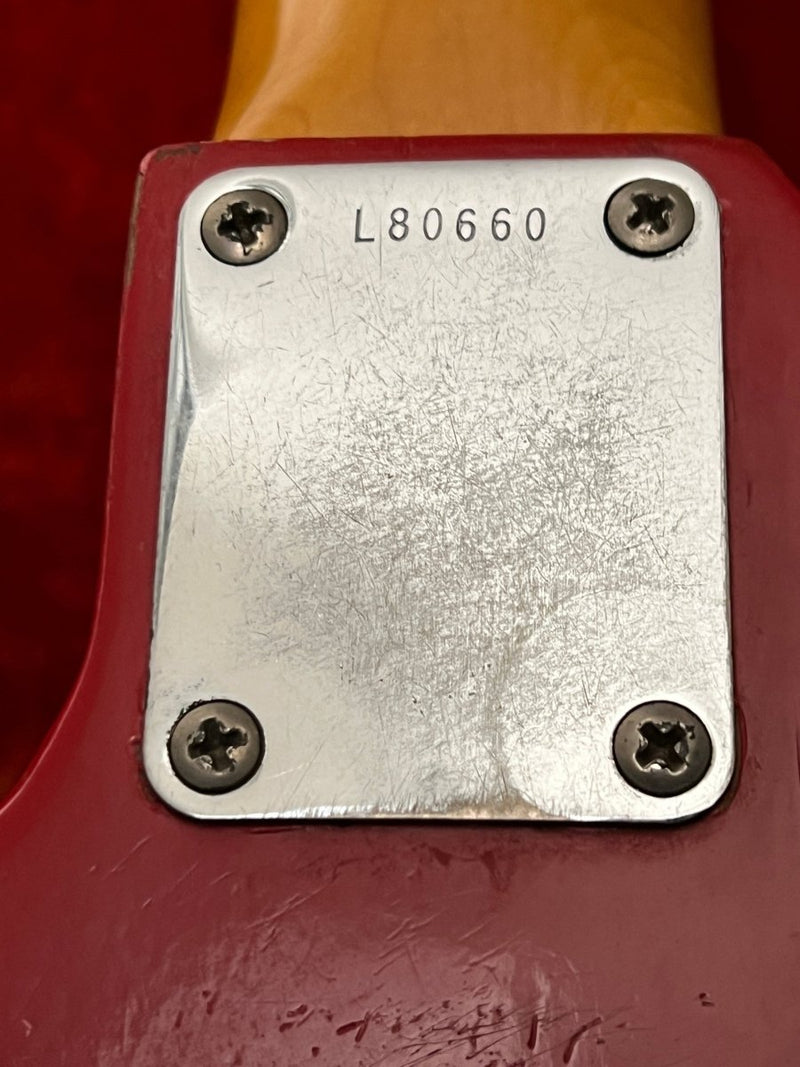 SOLD - Fender Precision Bass 1965 Fiesta Red L Plate Fiesta Red Body Only Refin 8lb 3oz - Mahar's Vintage Guitars