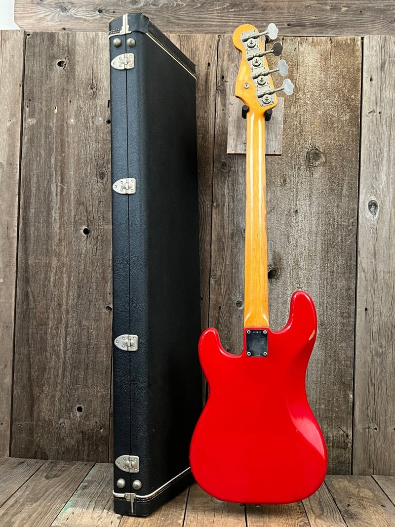 SOLD - Fender Precision Bass 1965 Fiesta Red L Plate Fiesta Red Body Only Refin 8lb 3oz - Mahar's Vintage Guitars